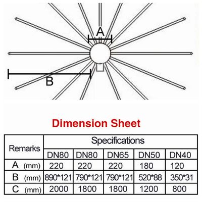 3 "क्रिस्टल बॉल DN40 नृत्य फाउंटेन नलिका