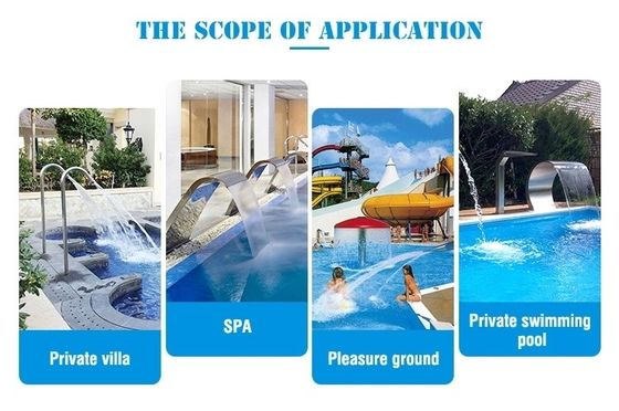 पूल सहायक उपकरण ISO9001 स्टेनलेस स्टील झरना जेट