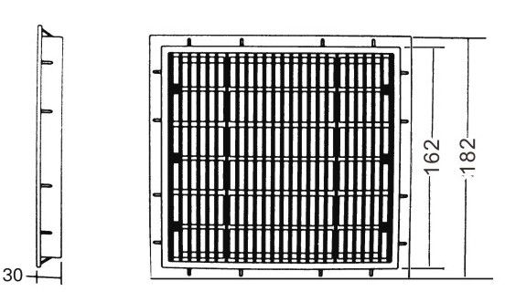 छोटा ABS 16.2x16.2cm पूल डेक नाली नाली