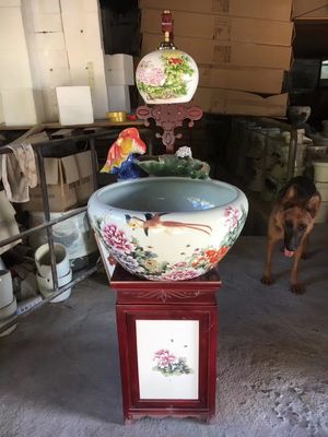 Peony पैटर्न के साथ घर की सजावट एसजीएस कोई मछली कटोरा