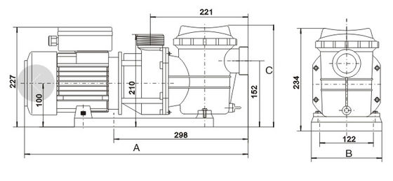 1.5 इंच 220v 0.75HP स्विमिंग पूल फाउंटेन पंप