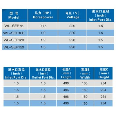 1.5 इंच 220v 0.75HP स्विमिंग पूल फाउंटेन पंप